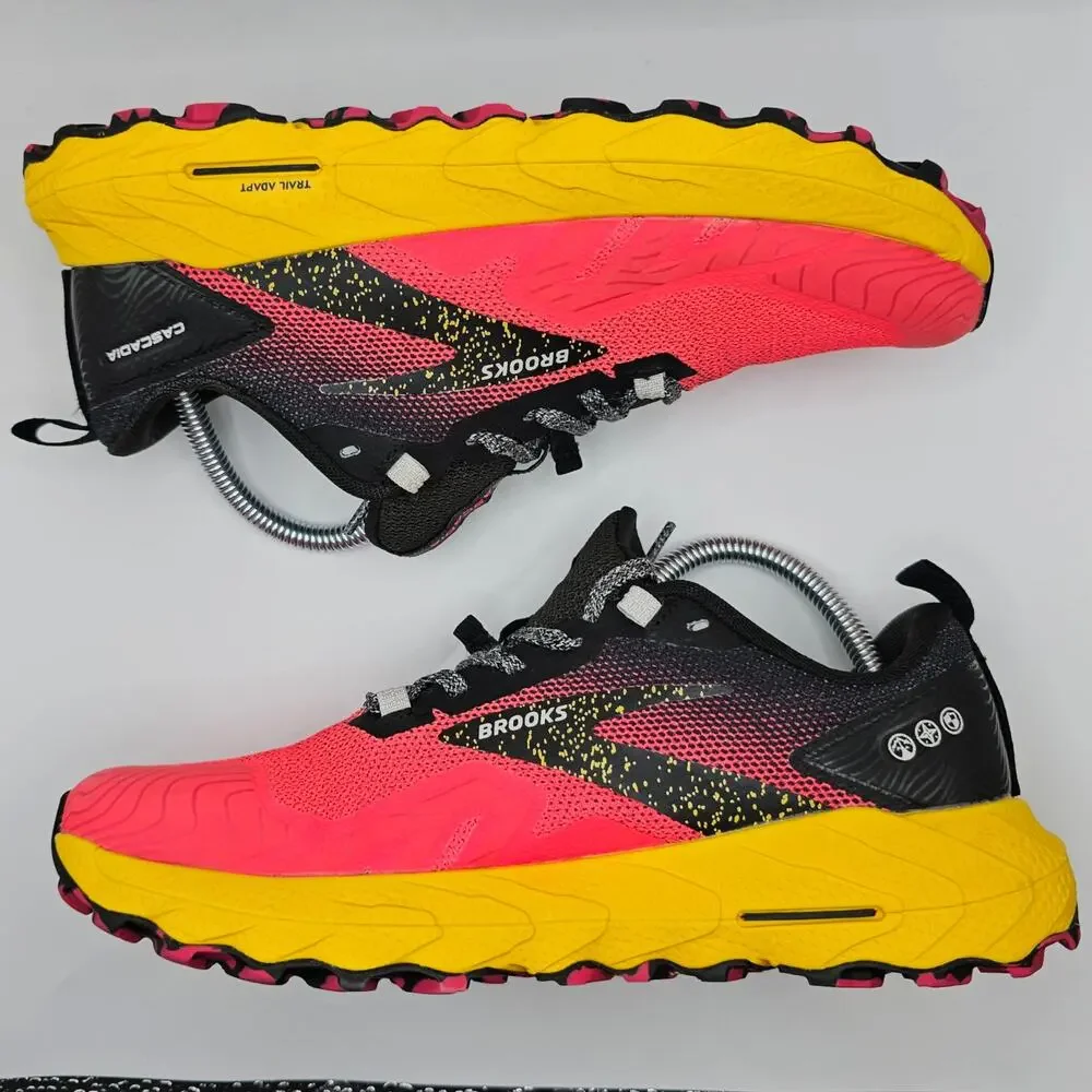 Brooks Cascadia 17 Diva Pink Lemon Chrome Women 8.5 Medium B UK 6.5 Hiking Trail